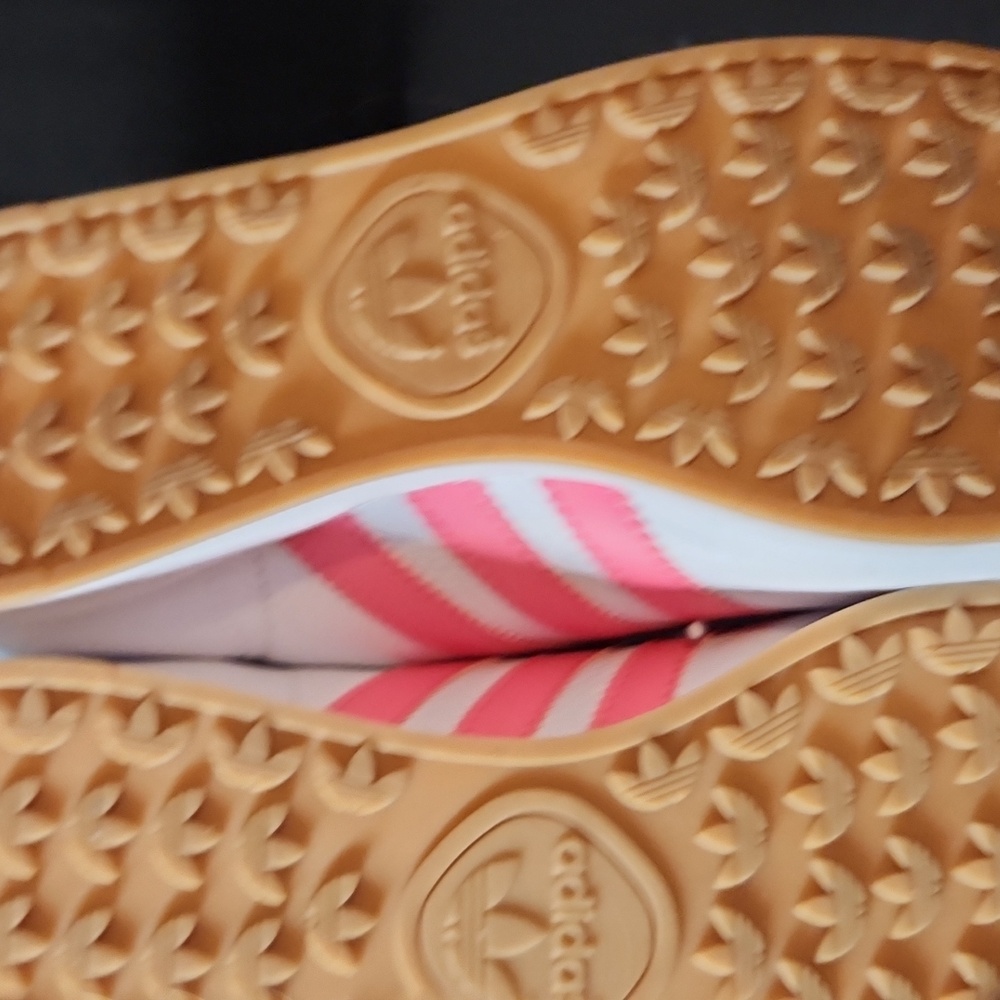 Adidas Women's White and Pink Striped Sneakers - Picture 3 of 3